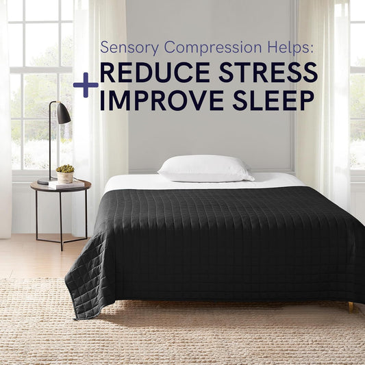 Exclusive 15Lbs Weighted Blanket, Bed Blanket for One Person of 140Lbs, Ideal for on Queen/King Bed (Dark Grey, 60"X80" 15Lbs)