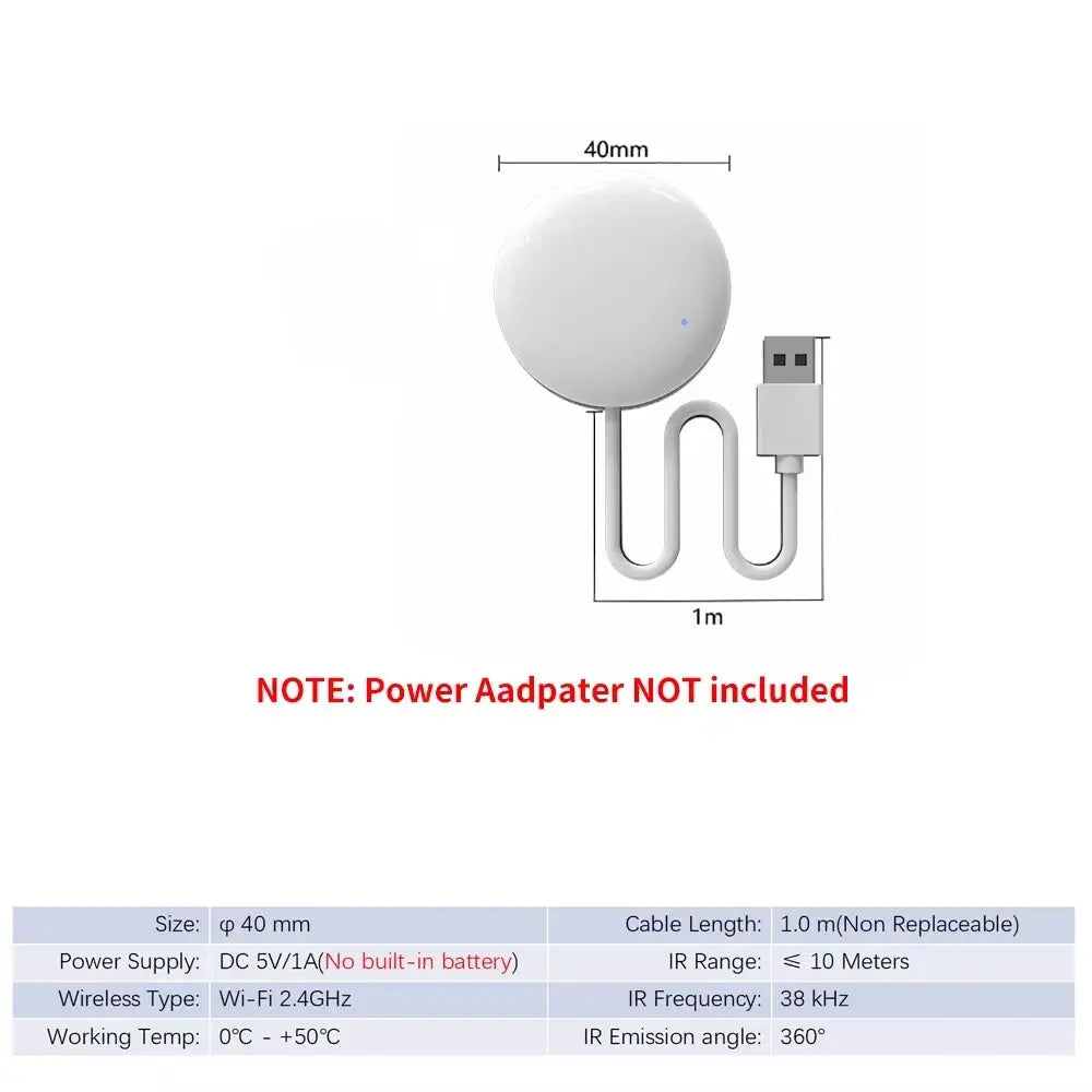 Tuya Wifi IR Remote Control Smart Universal for TV Air Conditioner Alexa Remote Control Work with Google Home Yandex Google