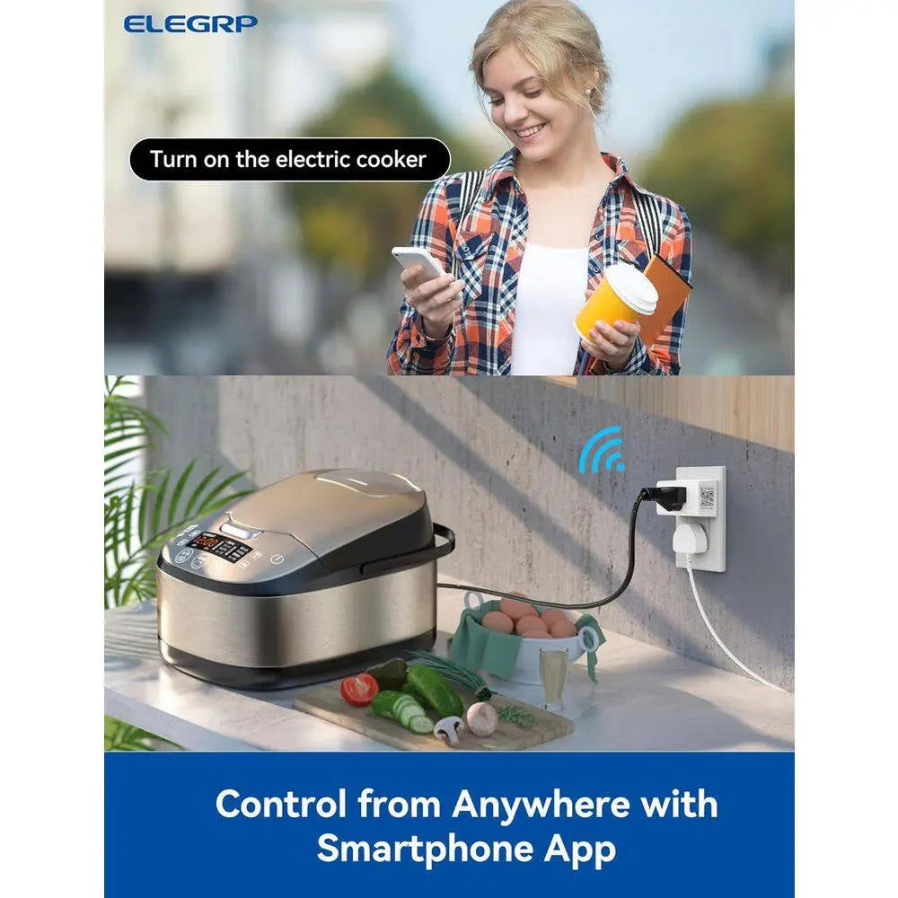 Mini Smart Plug Matter Supported 15A/1800W Max Compatible Apple Home/Siri/Alexa/Google Home/Smart Things White 2-Piece