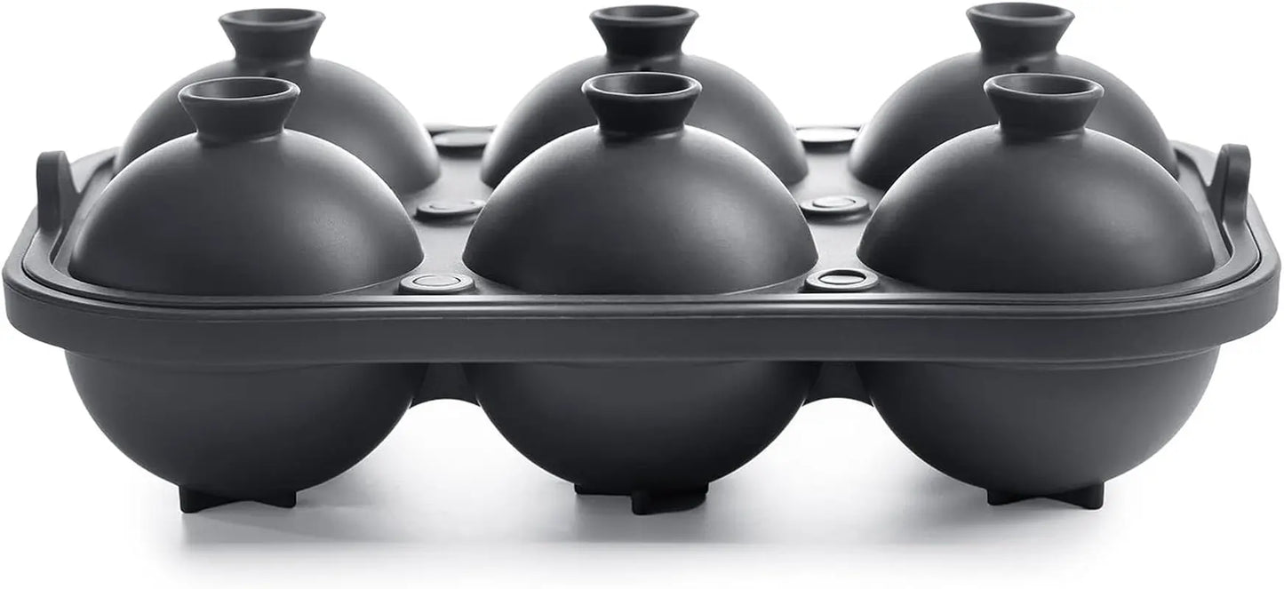 Ice Cube Molds – Large Silicone Ice & Sphere Mold Combo with Built-In Easy-Fill Funnel 2-Inch round & Square Whiskey Ice Molds for Cocktails & Bourbon