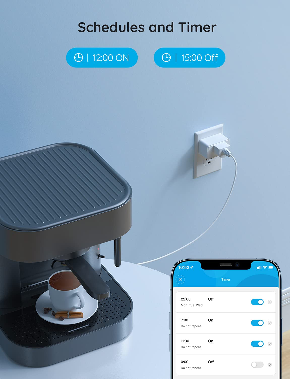 Smart Plug 15A, Wifi Bluetooth Outlets 4 Pack Work with Alexa and Google Assistant, Wifi Plugs with Multiple Timers,  Home APP Group Control Remotely, No Hub Required, ETL&FCC Certified