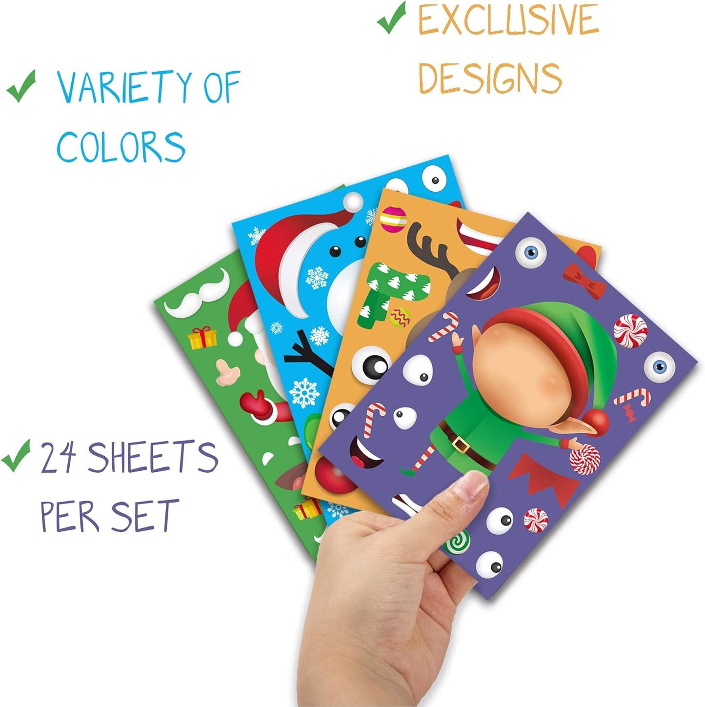 Christmas Stickers for Kids - Christmas Crafts Activities Party Favors Games Stocking Stuffers for Kids Classroom Christmas DIY Stickers Decorations Gifts for Boys and Girls Ages 4-8