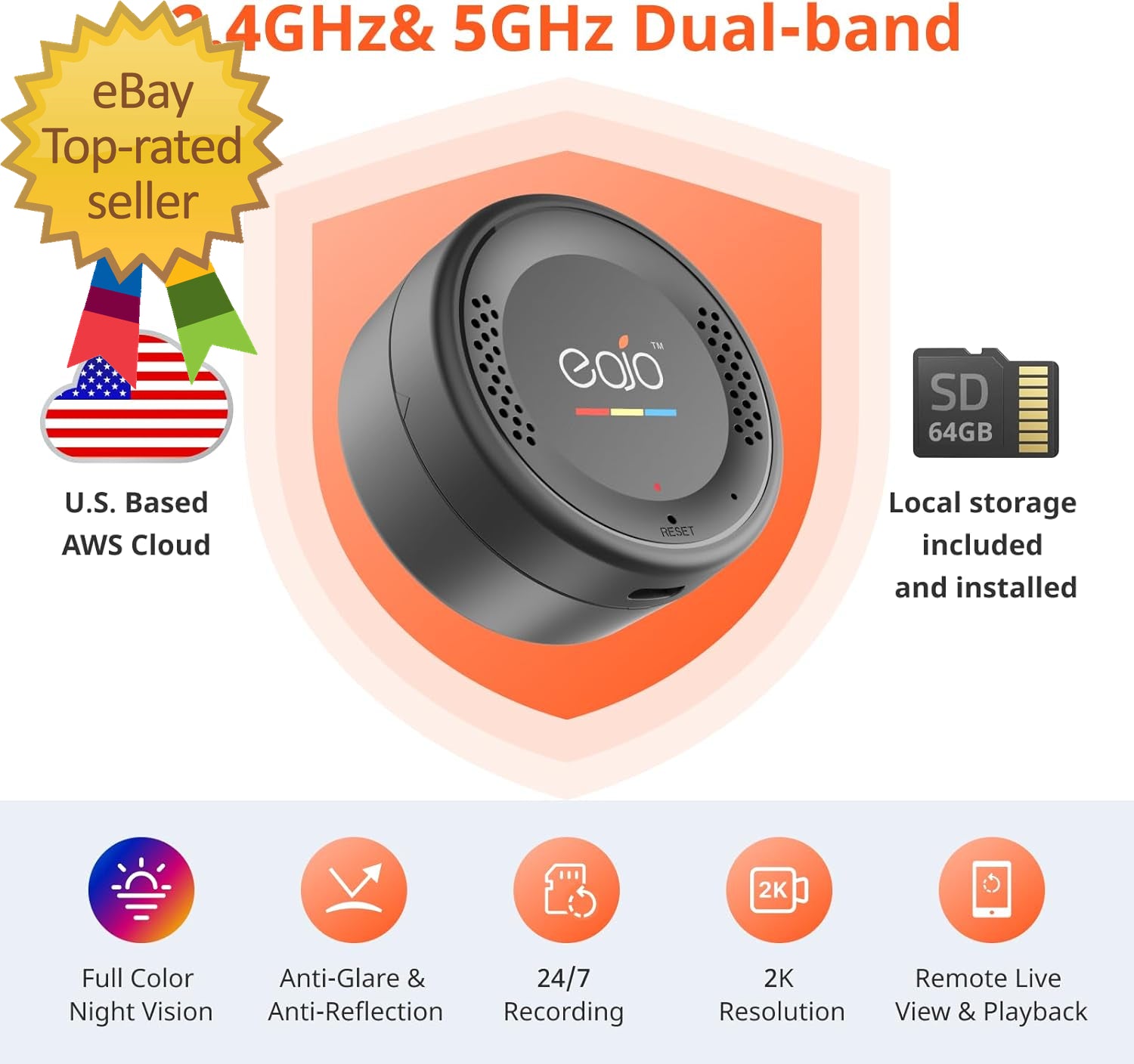 Starlight Window Camera Replaces Outdoor Cameras 2.4/5Ghz Wi-Fi