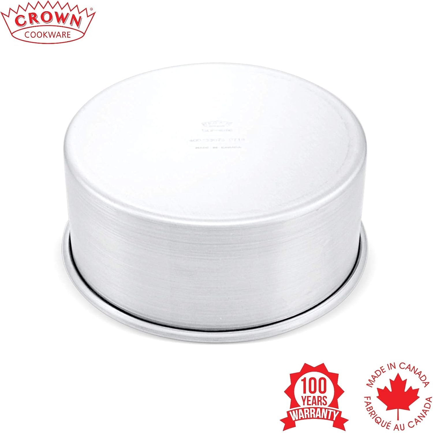 Crown 7 Inch Cake Pan, 2" Deep, Extra Sturdy, Fully Straight Sides, Even-Heating, Made in Canada