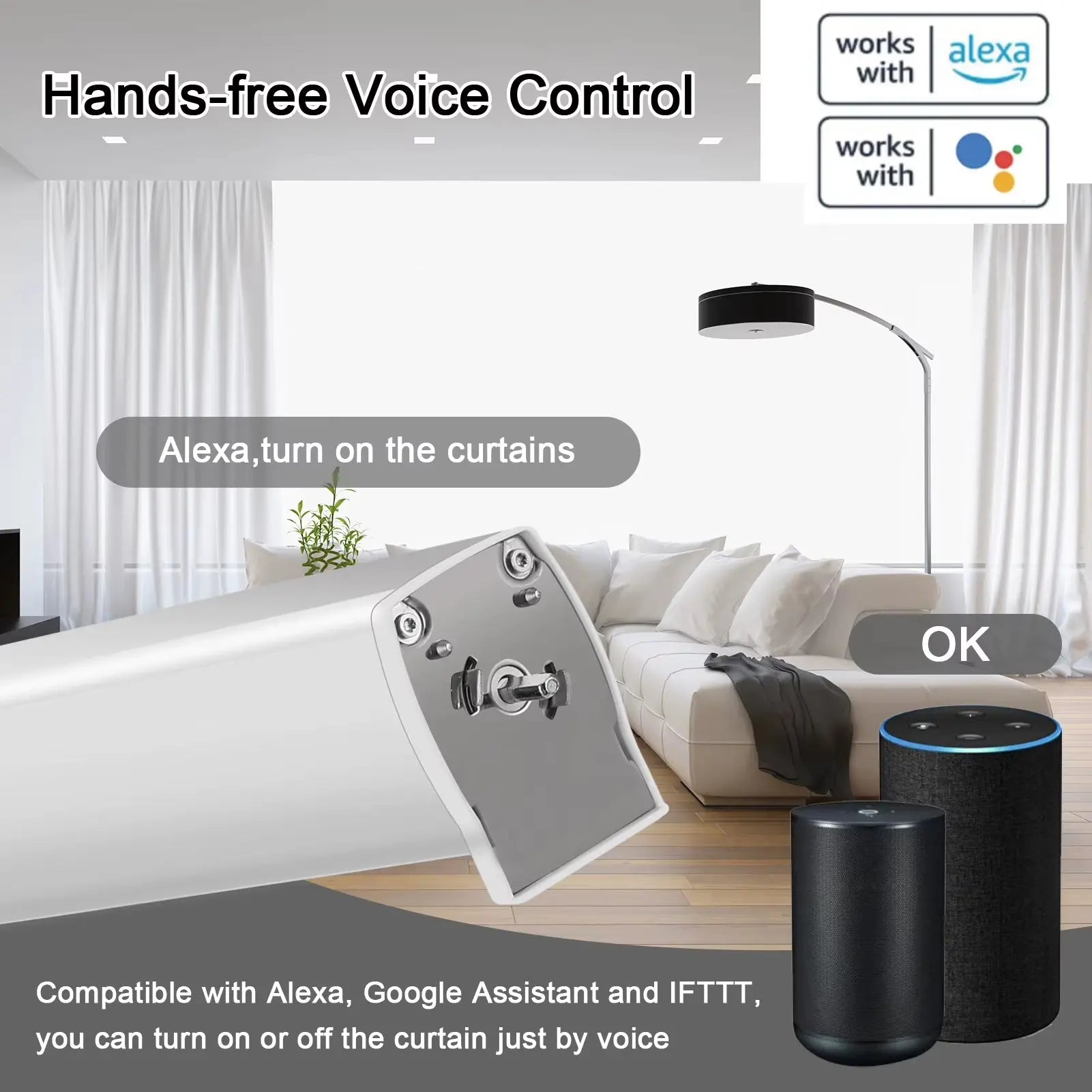 Tuya Intelligent Zigbee Electric Curtain Motor Auto Motorized Curtain Status Track Timing APP Remote Control for Alexa Google