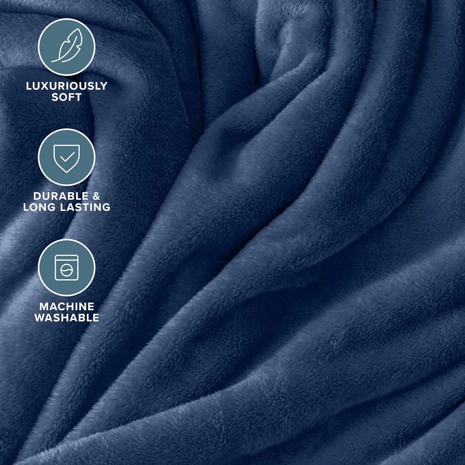 Fleece Blanket - King Size - Ultra-Soft Lightweight for Bed, Sofa, and Couch - Luxury Microplush - Cozy Warm Blanket (King, Dark Blue)