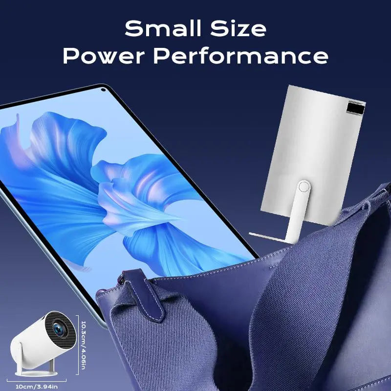 Hy300Pro+ Outdoor Portable Mini Projector – 4K Decoding, 5G Wifi 6 & BT 5.0, 720P Full HD, 160 ANSI Lumens – Portable Home Theater for Android, Audio Bluetooth, Gaming