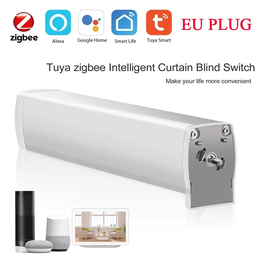 Tuya Intelligent Zigbee Electric Curtain Motor Auto Motorized Curtain Status Track Timing APP Remote Control for Alexa Google