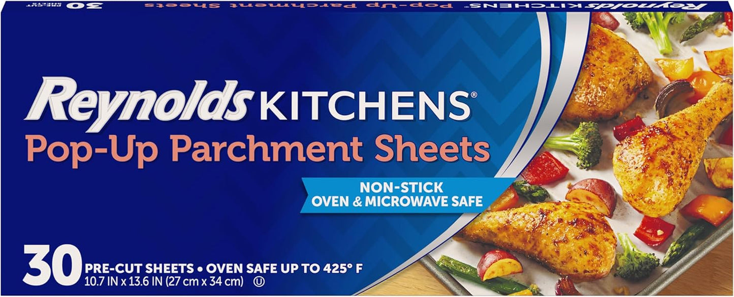 Kitchens Pop-Up Parchment Paper Sheets, 10 X 13 Inches, 30 Count
