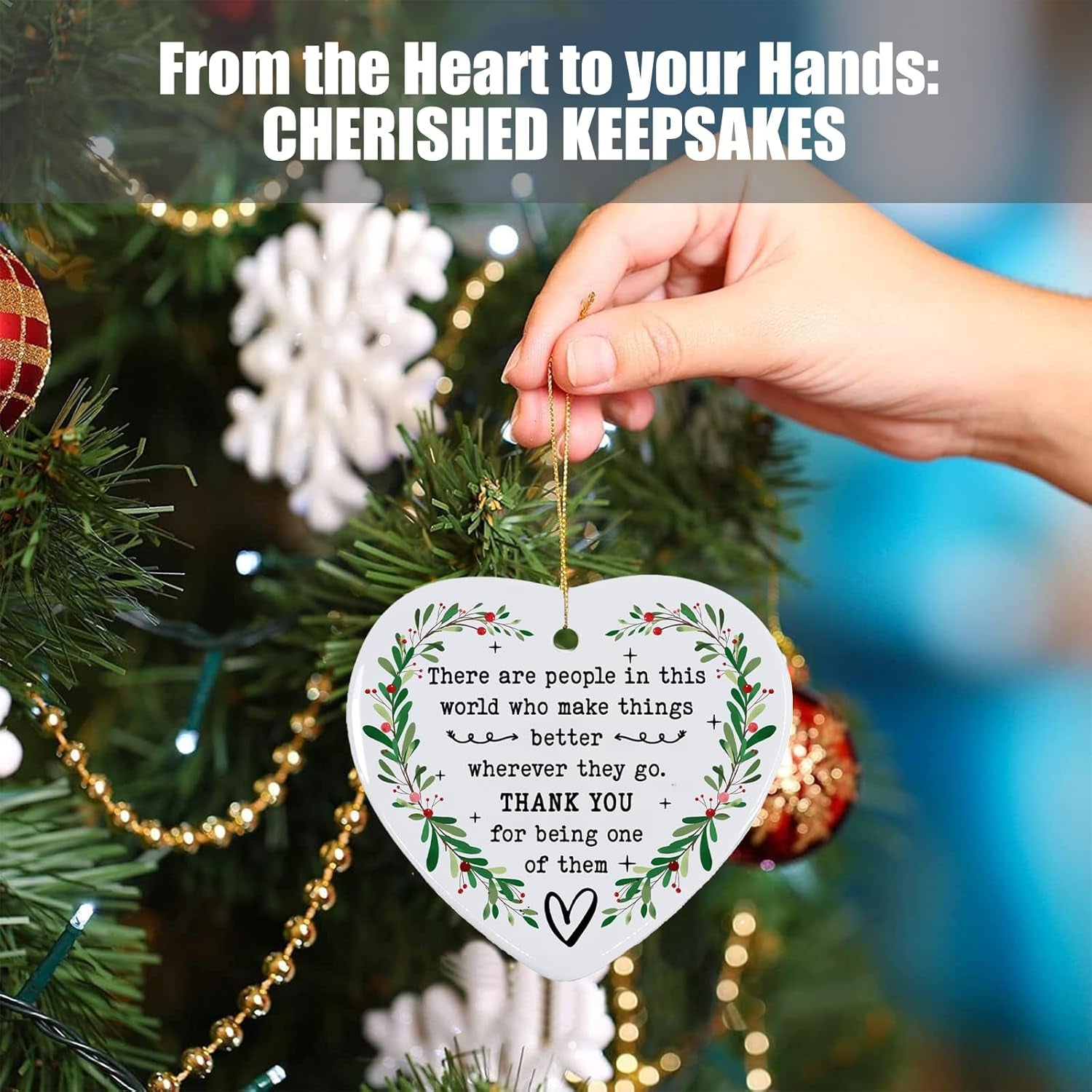 Thank You Gifts for Women & Friends - Appreciation Gifts for Coworkers, Boss, Family & Teachers - Christmas Decorations Ornament