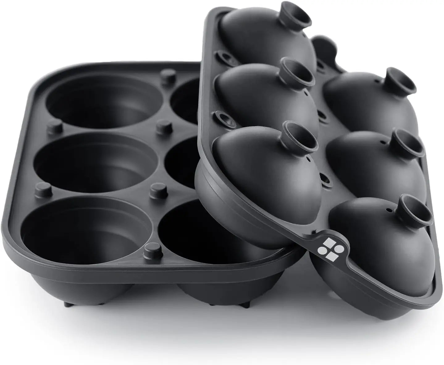 Ice Cube Molds – Large Silicone Ice & Sphere Mold Combo with Built-In Easy-Fill Funnel 2-Inch round & Square Whiskey Ice Molds for Cocktails & Bourbon