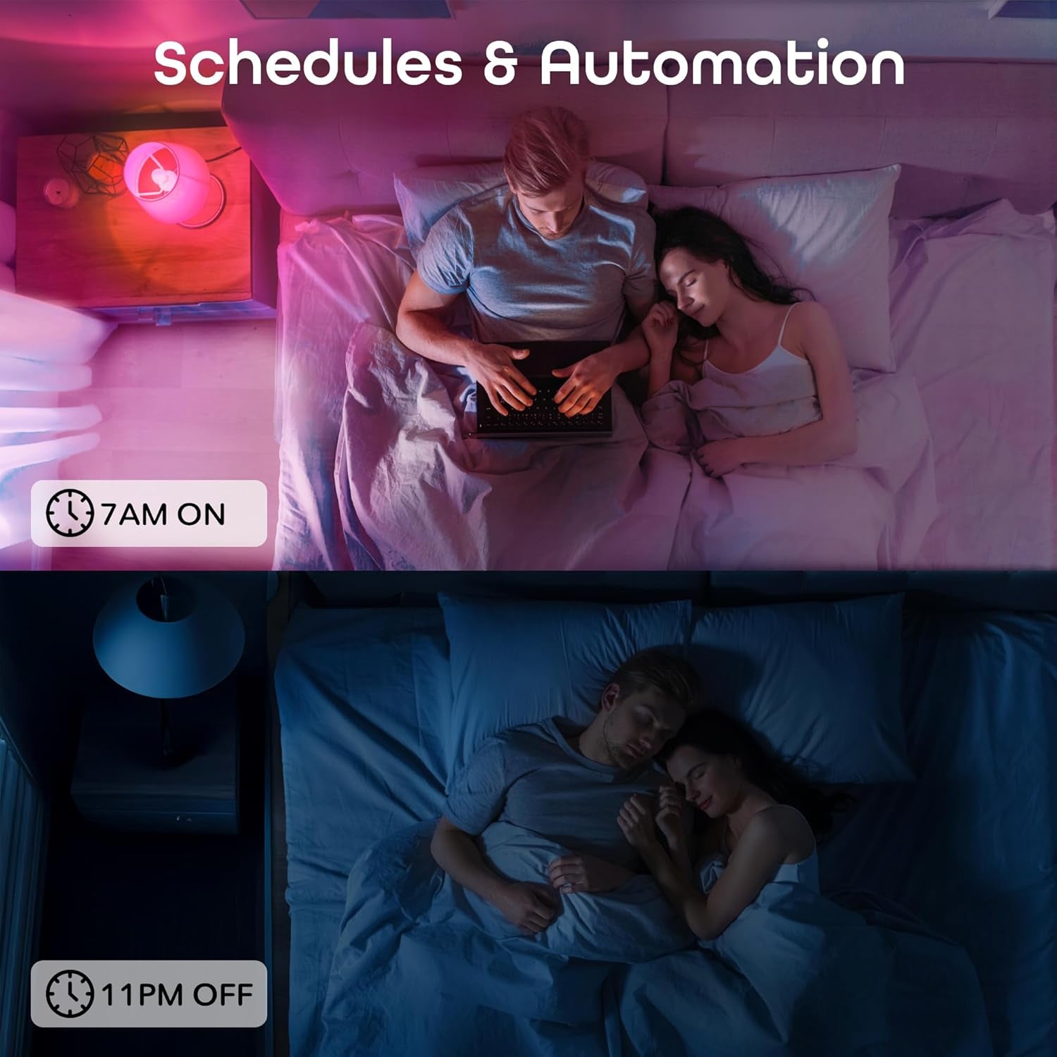 Prisma plus 800 Dimmable Smart Light Bulbs with 2.4 Ghz Wi-Fi Connectivity – Color-Changing & Tunable White, A19 LED Smart Bulb – Compatible with Alexa & Google, 2-Pack