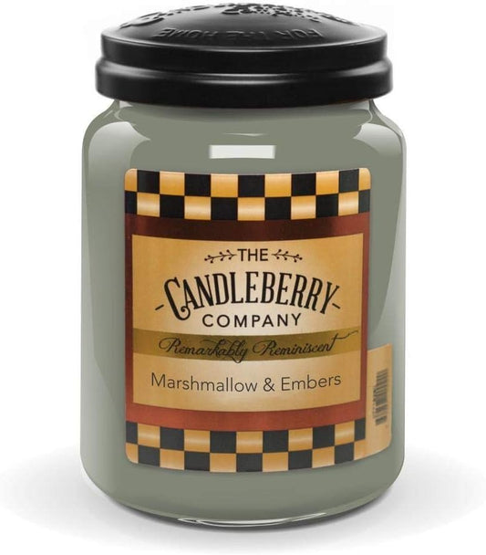 Candleberry Candles | Strong Fragrances for Home | Hand Poured in the USA | Highly Scented | 135 Hour Burn Time | Large Jar 26 Oz
