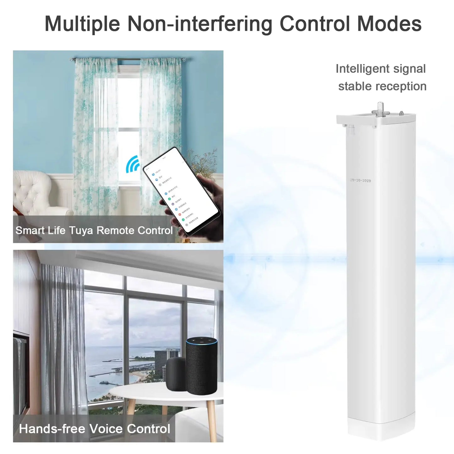Tuya Intelligent Zigbee Electric Curtain Motor Auto Motorized Curtain Status Track Timing APP Remote Control for Alexa Google