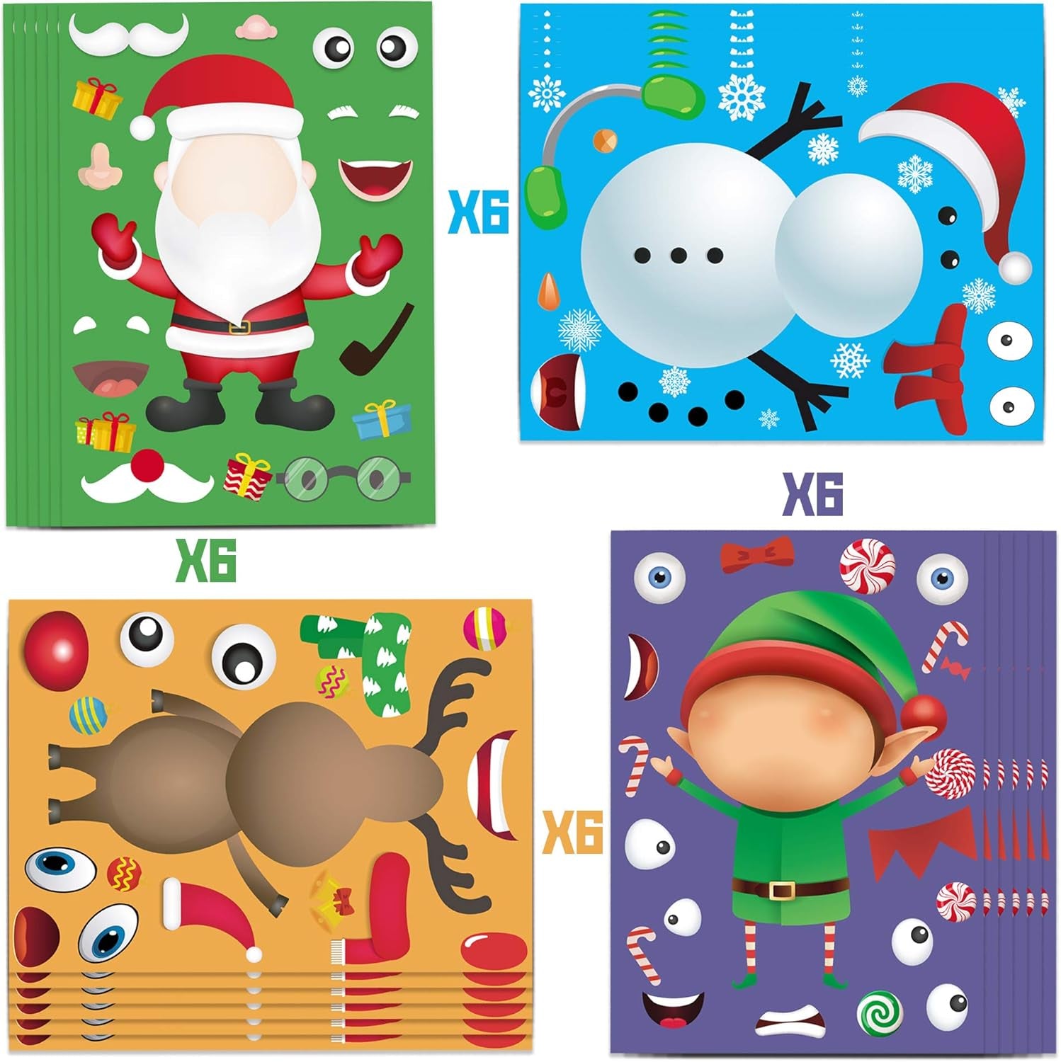 Christmas Stickers for Kids - Christmas Crafts Activities Party Favors Games Stocking Stuffers for Kids Classroom Christmas DIY Stickers Decorations Gifts for Boys and Girls Ages 4-8