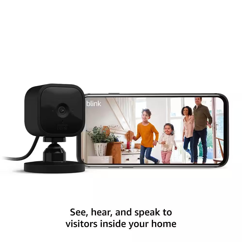 Mini Indoor Wired 1080P Wi-Fi Security Camera in Black