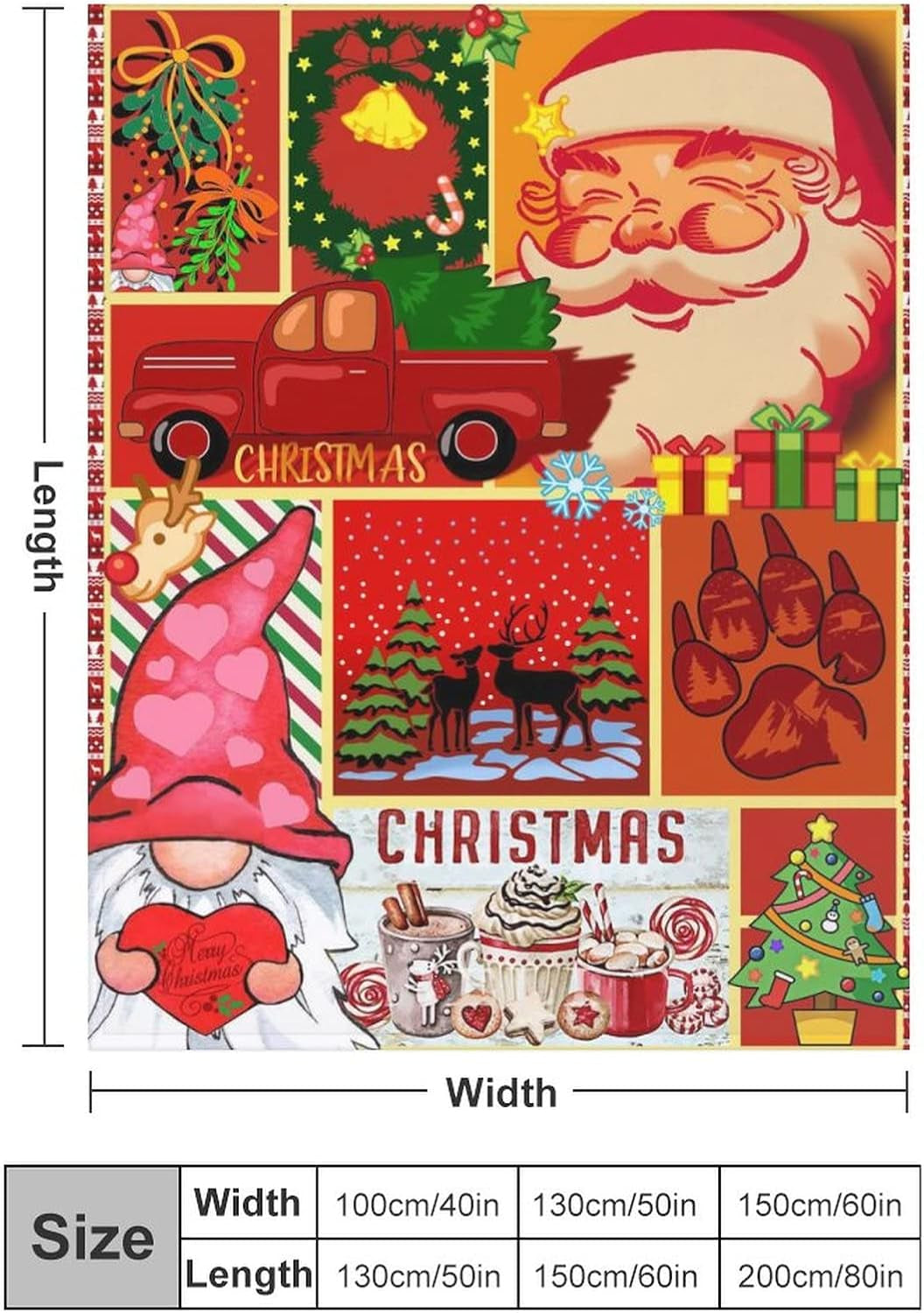 Christmas Throw Blankets Deer Blanket Bed Blanket Flannel Blankets and Throws for Couch Bed Soft Warmer Throw Blankets for All Season Fleece Baby Blanket 60X50 Inches, Black