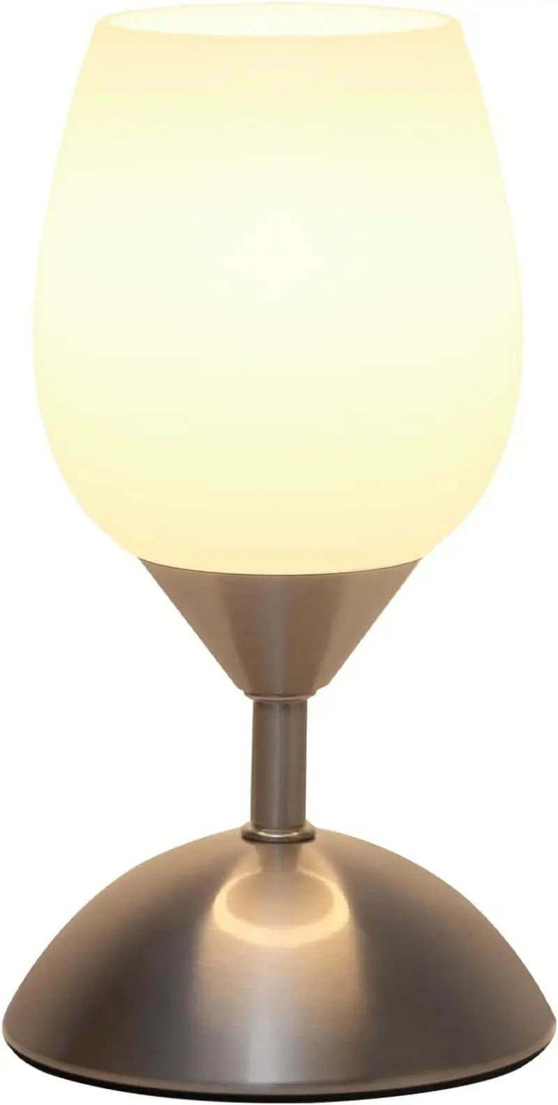 Small Touch Lamp for Bedroom Nightstand, 3-Way Dimmable Bedside Lamps Opal Glass Desk Lamp Silver Base, Tiny Table Lamp for Small Spaces Ambient Lighting for Living Room, E12 Bulb Included