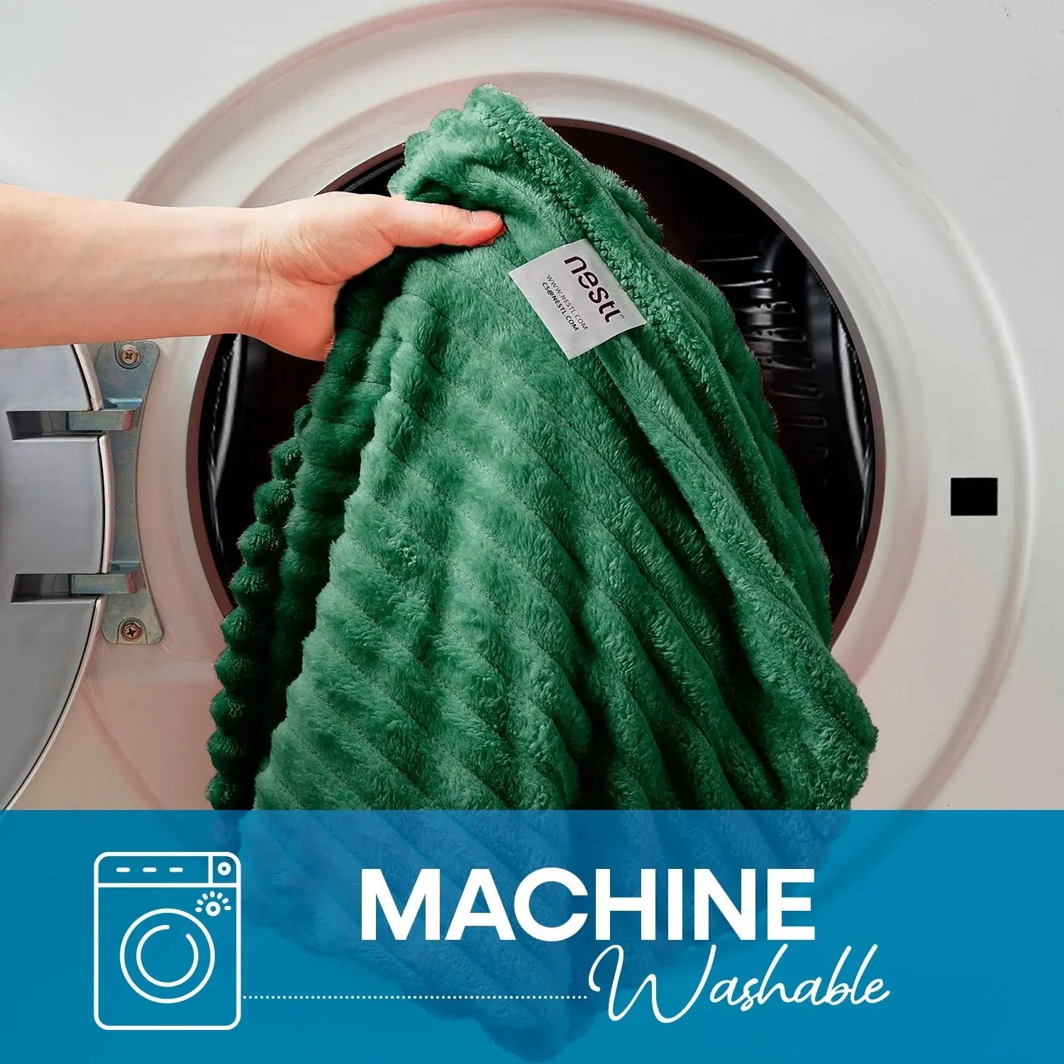 Cut Plush Fleece Blanket, Soft Lightweight Fuzzy Luxury Throw Size Bed Blankets for Bed, Throw, Hunter Green