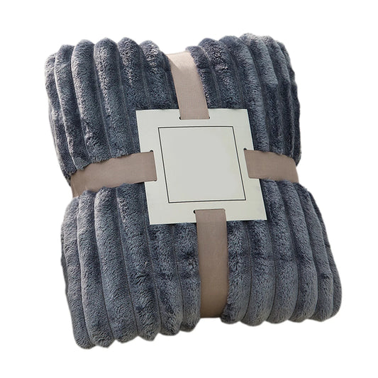 Fleece Throw Blanket, Extra Soft Lightweight Blanket with Strip, Plush Fuzzy Cozy Blankets and Throws for Couch, Bed, Sofa Cozy, Warm and Breathable