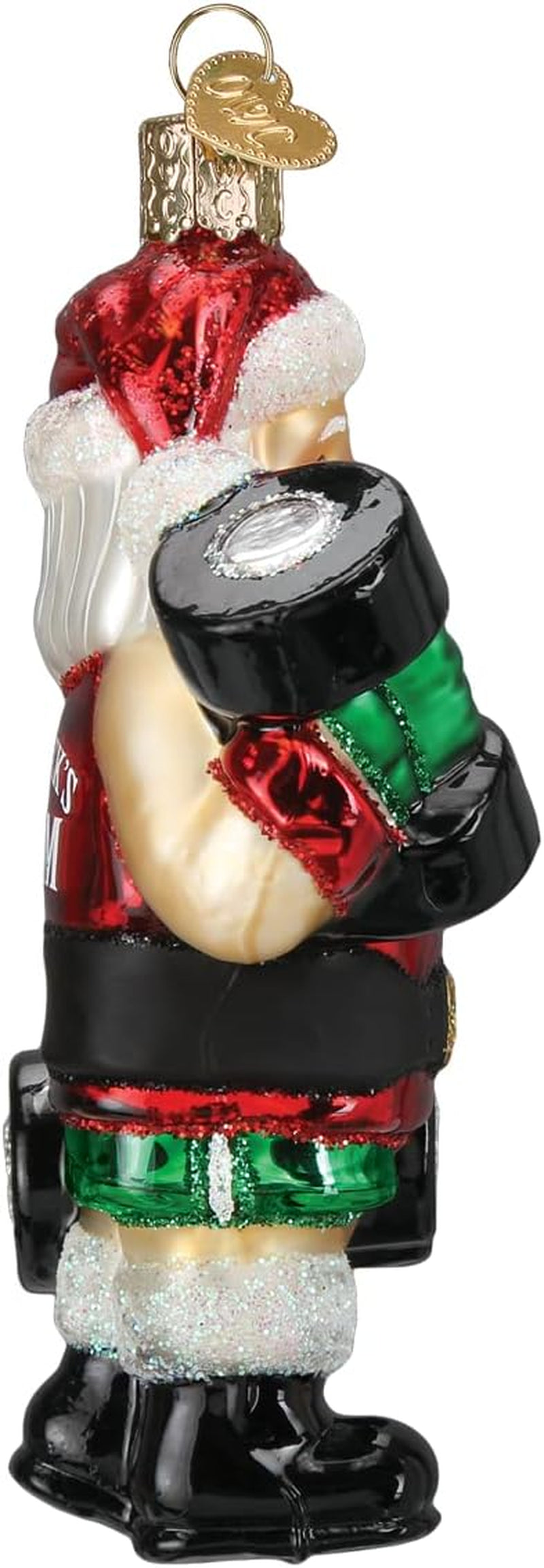 Bodybuilder Santa Glass Blown Ornament for Christmas Tree, Handcrafted Holiday Decoration, Santa Collection