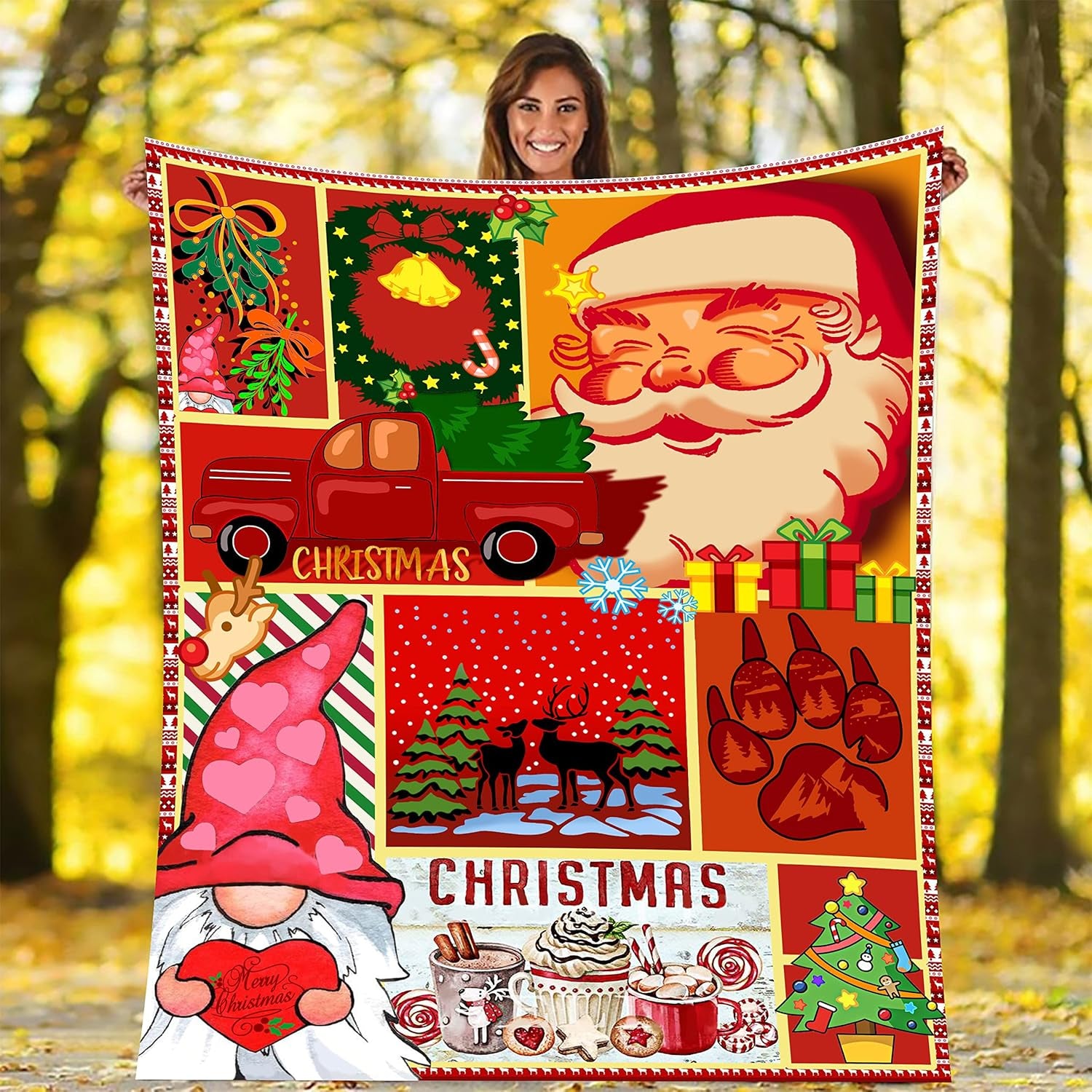 Christmas Throw Blankets Deer Blanket Bed Blanket Flannel Blankets and Throws for Couch Bed Soft Warmer Throw Blankets for All Season Fleece Baby Blanket 60X50 Inches, Black