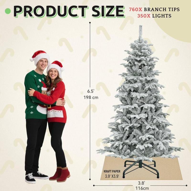 YITAHOME 6.5/7.5/9 FT Artificial Christmas Tree(With Lights), Pre-Decorated Special Style Christmas Tree, for Party, Home Decor