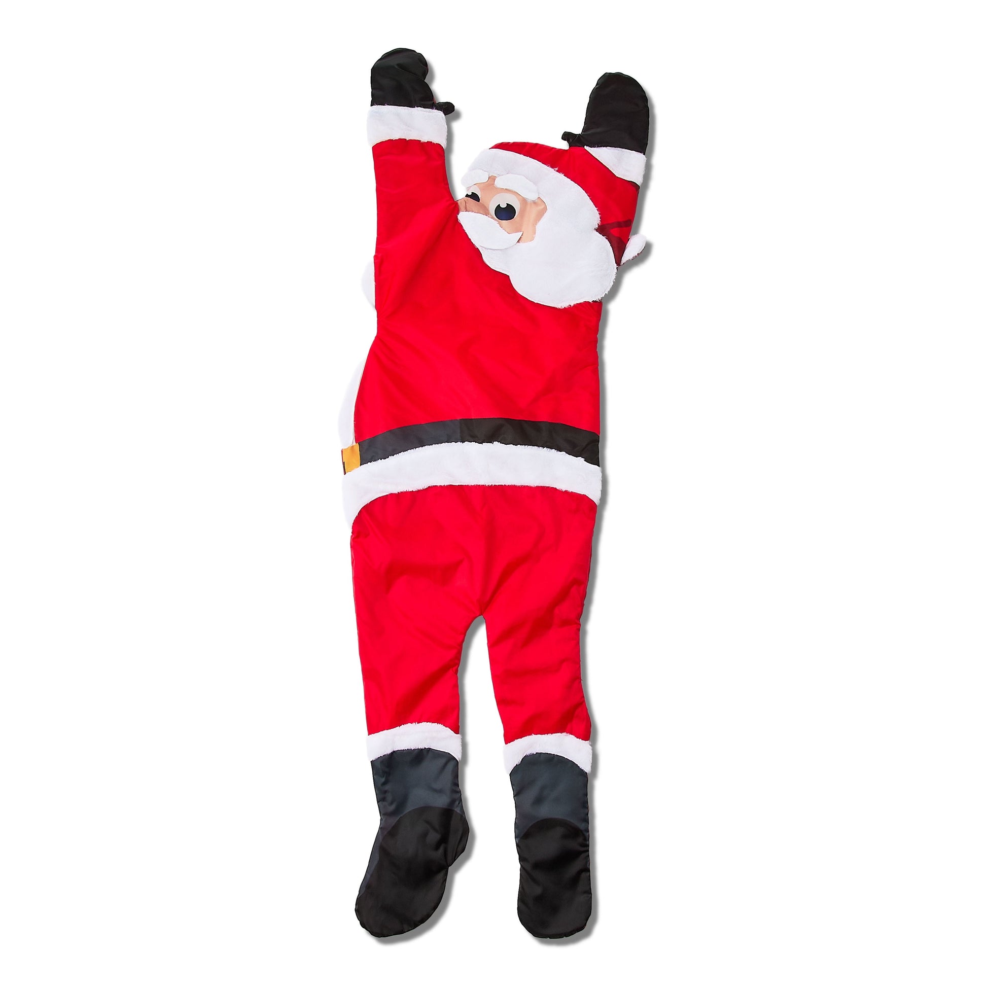 Hanging Luxe Santa Outdoor Christmas Decoration, Red and White, 5', by