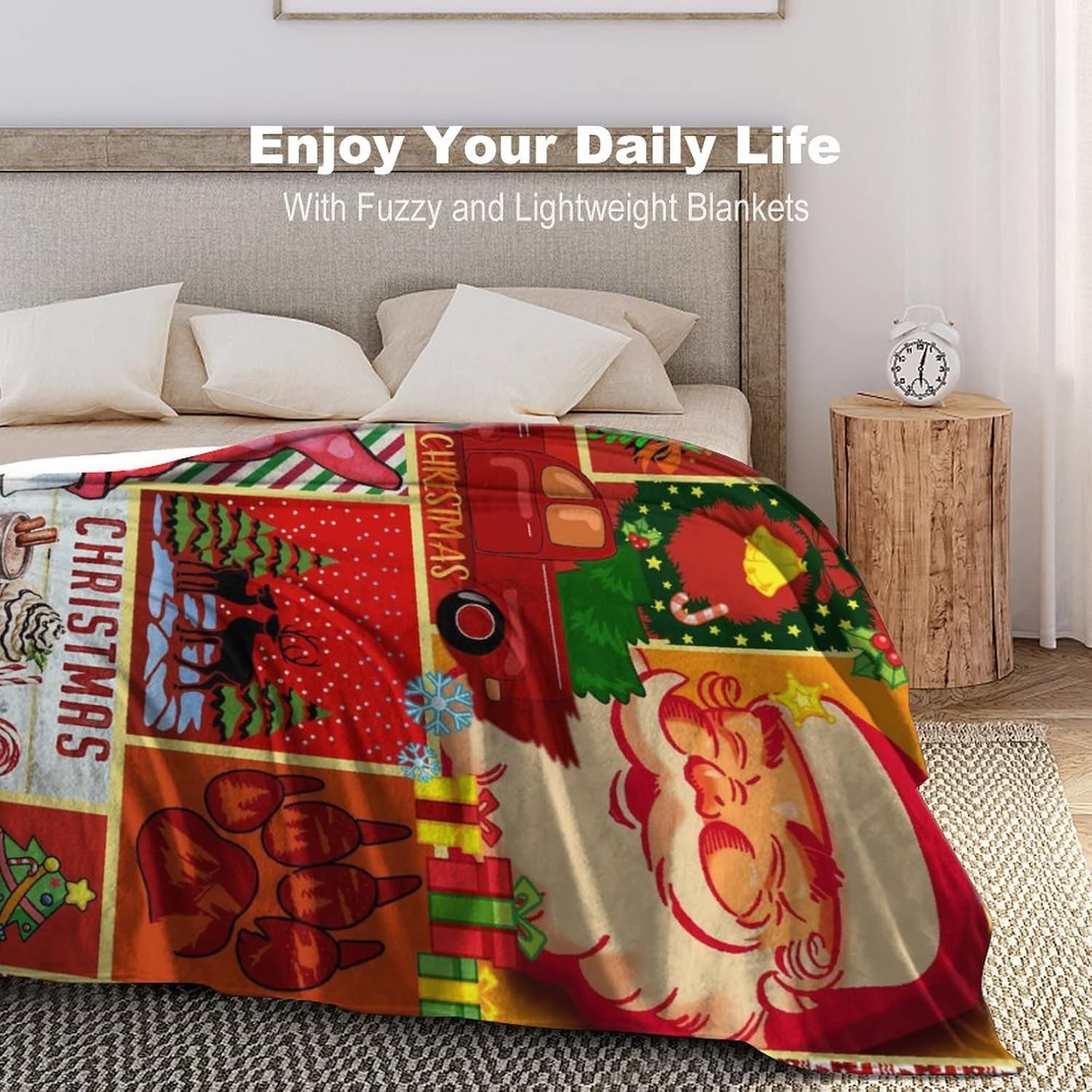 Christmas Throw Blankets Deer Blanket Bed Blanket Flannel Blankets and Throws for Couch Bed Soft Warmer Throw Blankets for All Season Fleece Baby Blanket 60X50 Inches, Black