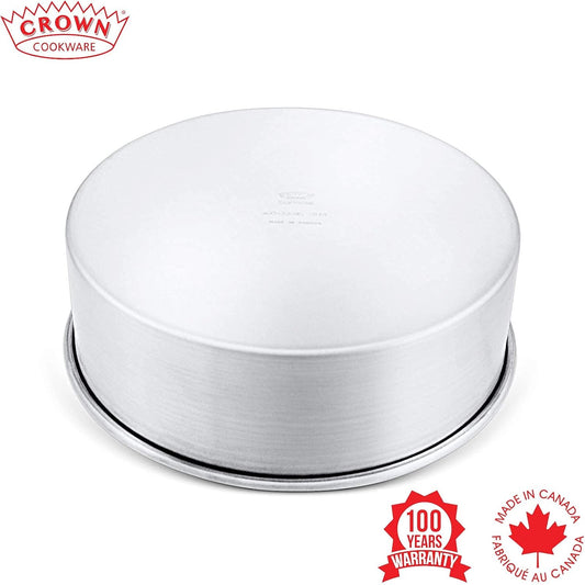 Crown 8 Inch round Cake Pan, 3" Deep, Extra Sturdy, Fully Straight Sides, Even-Heating, Made in Canada