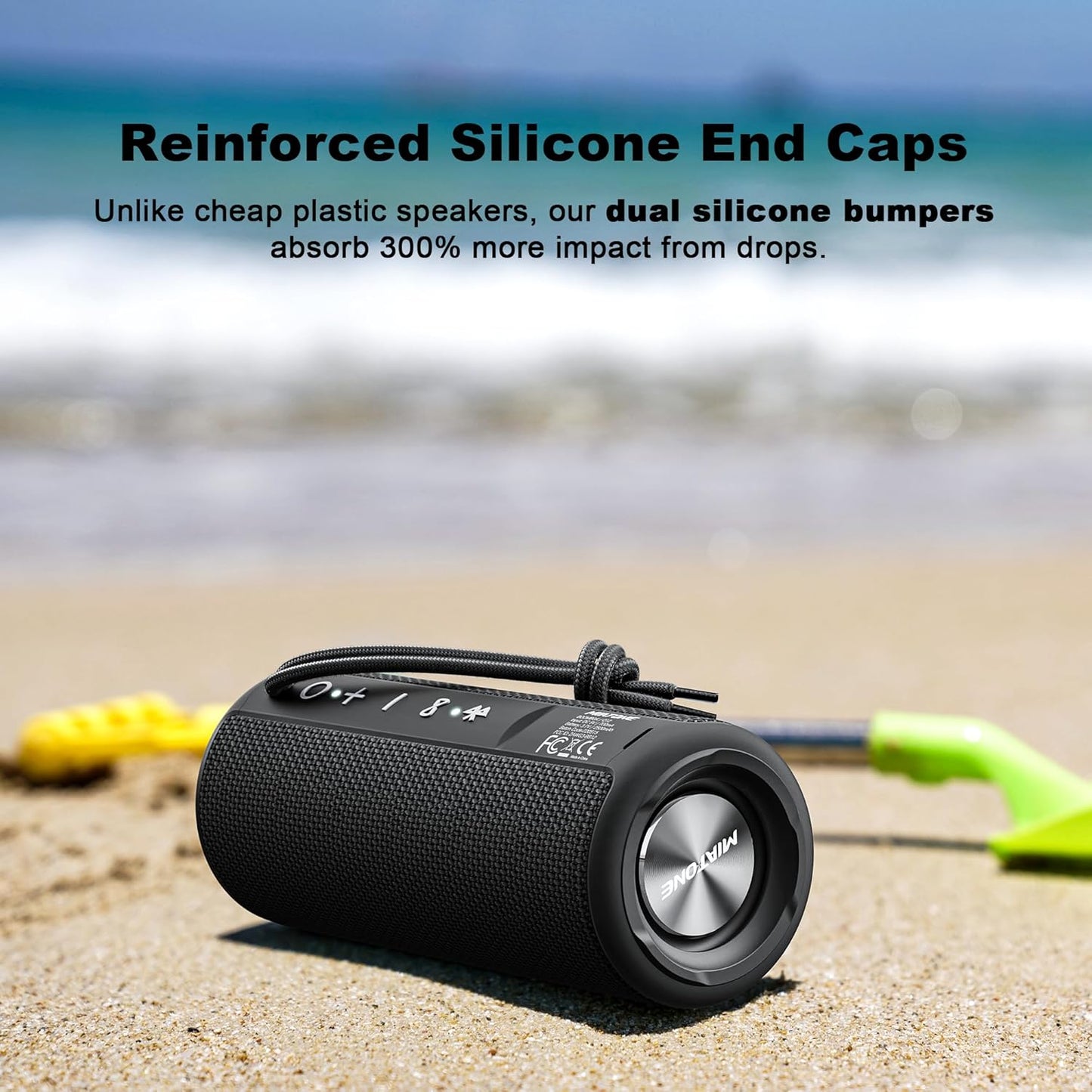 Boombox Outdoor Portable Bluetooth Speaker Waterproof Wireless Speakers - Black