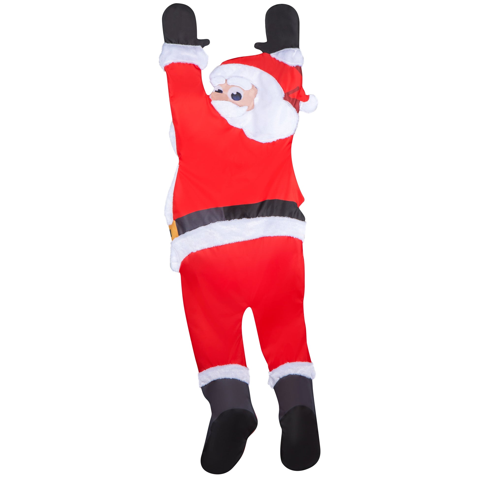 Hanging Luxe Santa Outdoor Christmas Decoration, Red and White, 5', by