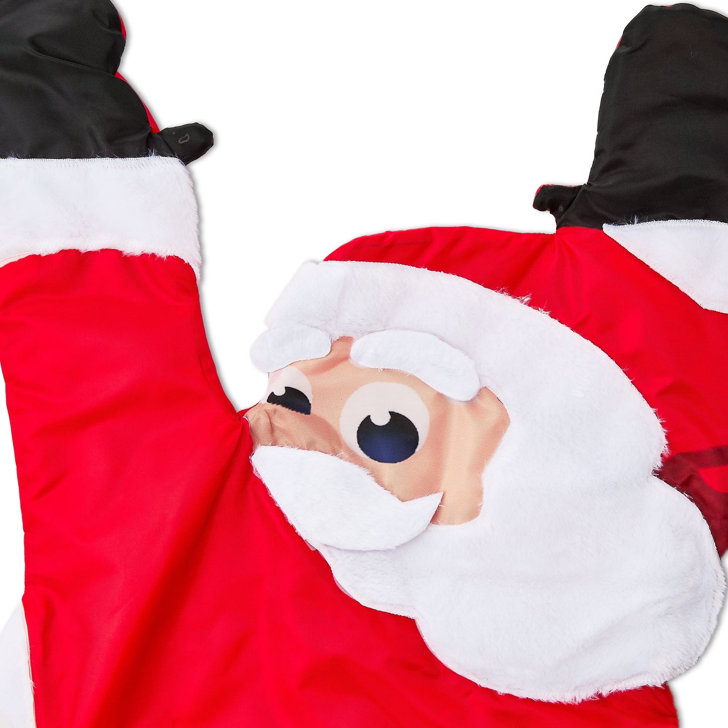 Hanging Luxe Santa Outdoor Christmas Decoration, Red and White, 5', by