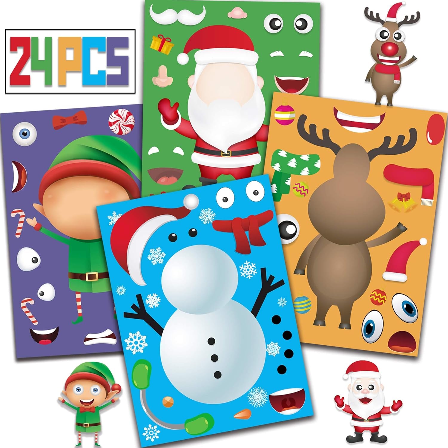Christmas Stickers for Kids - Christmas Crafts Activities Party Favors Games Stocking Stuffers for Kids Classroom Christmas DIY Stickers Decorations Gifts for Boys and Girls Ages 4-8