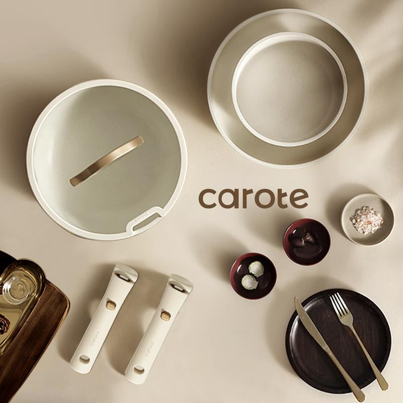 [Official] CAROTE 19/20Pcs Detachable Handle Pots and Pans Set, Nonstick Cookware Set, Kitchen Cookware Sets, RV Cookware Set, Oven Safe, Silicone Lid