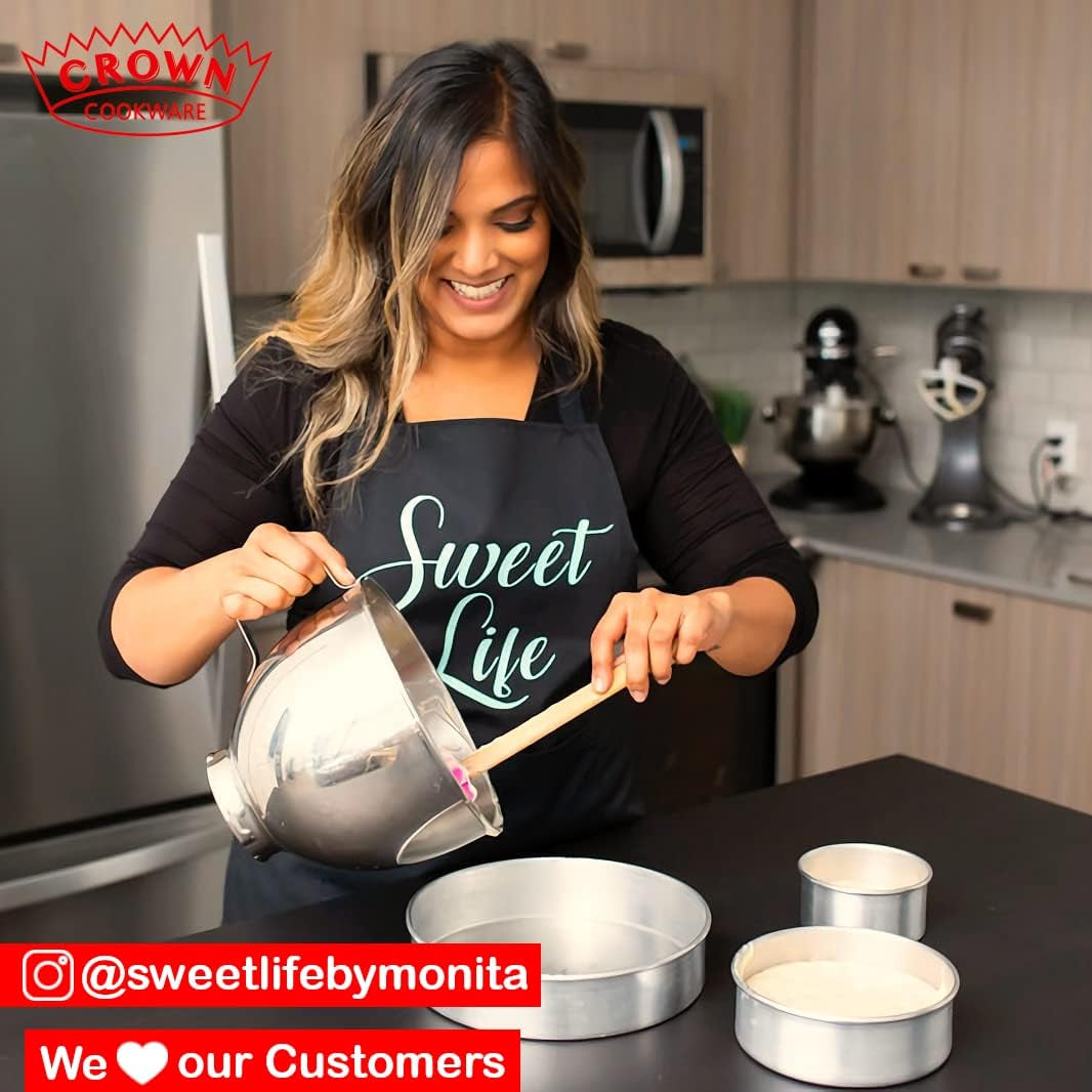 Crown 8 Inch round Cake Pan, 3" Deep, Extra Sturdy, Fully Straight Sides, Even-Heating, Made in Canada