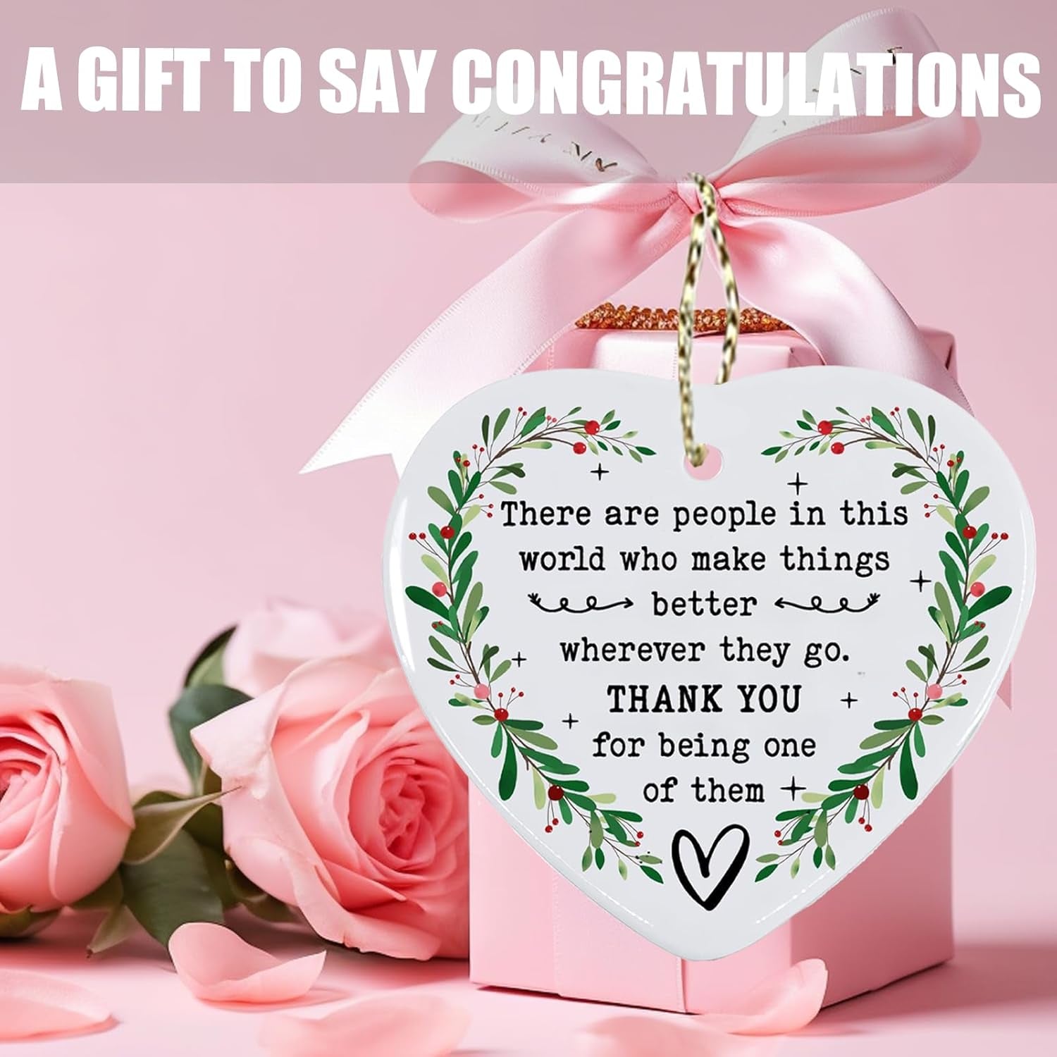 Thank You Gifts for Women & Friends - Appreciation Gifts for Coworkers, Boss, Family & Teachers - Christmas Decorations Ornament