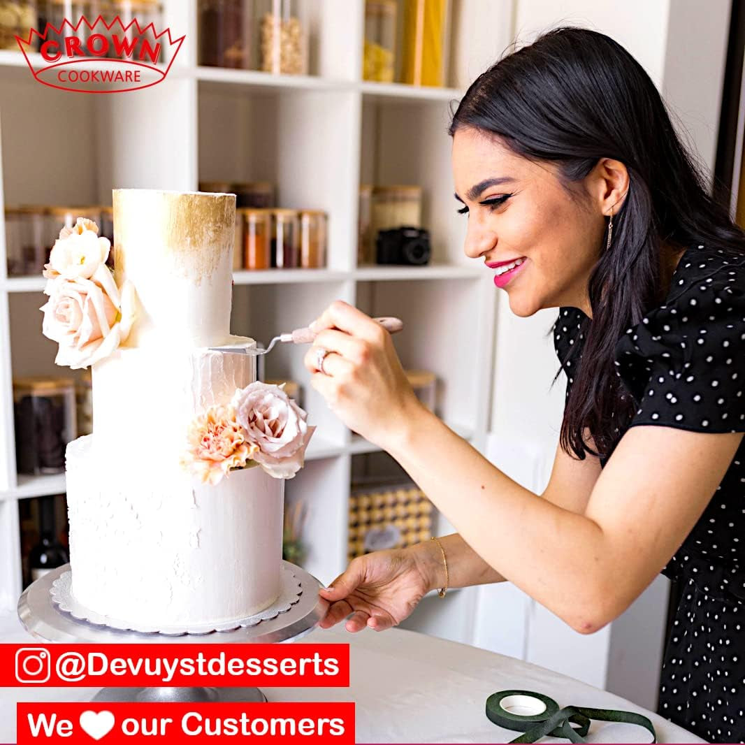 Crown 8 Inch round Cake Pan, 3" Deep, Extra Sturdy, Fully Straight Sides, Even-Heating, Made in Canada