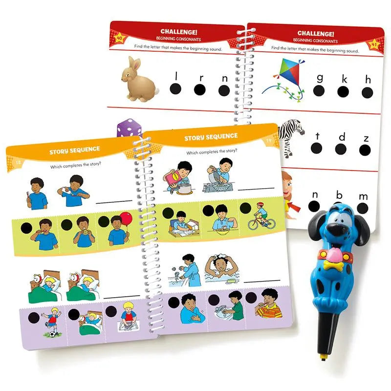 Educational Insights Hot Dots Jr. Pre-K Reading Mastery Set: Interactive Learning Workbooks with Pen, 100 Lessons for Ages 4+